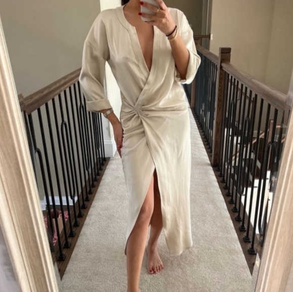 NWT Zara Limited Edition Satin Effect Wrap Dress, Size S - Picture 5 of 17